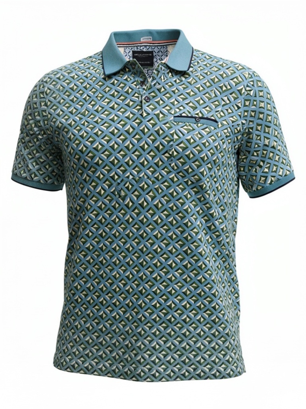 Denim & Flower Men’s Shirt | Size XL | Green Black Geometric | 100% Cotton